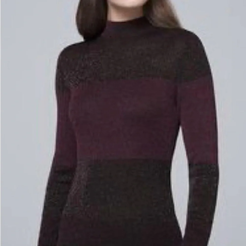 White House Black Market metallic colorblock sweater tunic - Picture 4 of 5